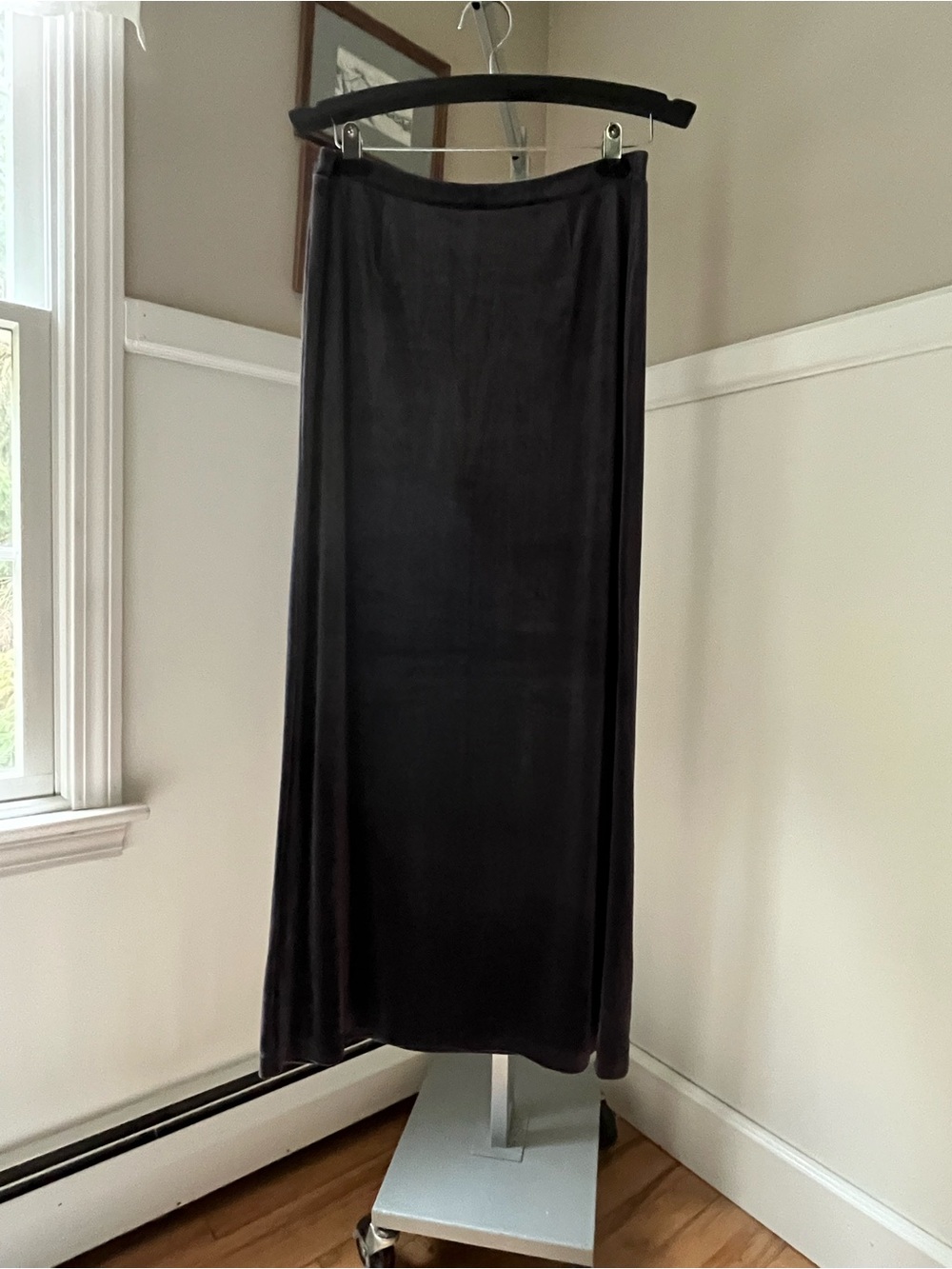 Jones New York Charcoal Grey Velvet Midi Skirt Size L